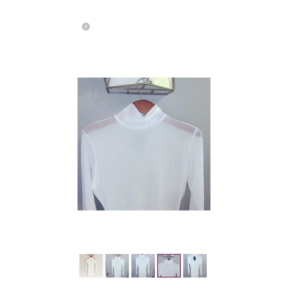 Fashion Nova Bodies of Water White Sheer Mesh Long Sleeve Coverup Dress XS NWT